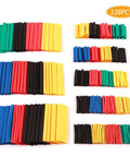 Assorted colors and sizes of Do It Yourself Friendly 328 Piece 2 To 1 Heat Shrink Tubing Kit With 8 Sizes And 5 Colors for wiring projects