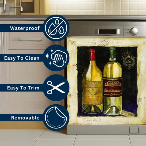 Magnetic Dishwasher Cover For Front Panel With Van Gogh Irises Print, Reusable Decal, Decorative Dishwasher Magnet, Famous Paintings Kitchen Art Decor, 23.5 By 26 Inches