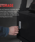 Person locking cabinet on Heavy Duty Welding Cart With Large Lockable Cabinet For MIG TIG Stick Welders And Plasma Cutters
