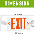 Dimensions of 4 Pack Red LED Exit Signs With Emergency Lights And Battery Backup Dual Adjustable Head LED Lamps ABS Fire Resistant Housing UL Listed 120277V Boss Level Safety Signage For Offices Shops And Warehouses