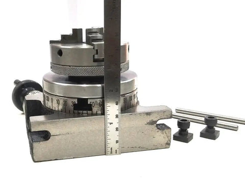 Pro Grade 3 Inch Rotary Milling Table With 80 Mm Round Vise And M6 Clamp Kit Plus 65 Mm Self Centering 3 Jaw Chuck Back Plate T Nuts Bolts