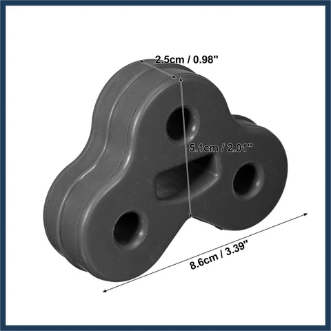 Upgraded 11mm 3 Hole Exhaust Muffler Hanger For Jaguar Xf And Xj Models From Two Thousand Eight To Two Thousand Eighteen Durable Black Rubber Bushing Mount Bracket Insulator Tail Pipe Kit Super Stylish Fitment Guaranteed, black rubber 3-hole mount with 8.6cm by 5.1cm size