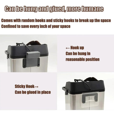 Image of Heavy Gauge Stainless Steel Electric Portafilter Cleaner With Built In Knock Box And Scraper Blades easy mount design.