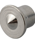 Close-up of a chrome-plated steel dowel center pin from Wood Dowel Marker Pins Set 10 Pc Steel Dowel Center Points For 6mm 8mm 10mm 12mm Holes.