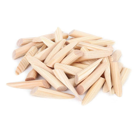 Pile of solid pine wood plugs from Pocket Hole Plug Kit From Solid Pine Wood Lightweight Durable Woodworking Plugs 50 Piece Set With Drilling Locator Accessory For Cabinetry Furniture Projects Diy Friendly