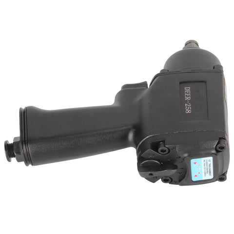 Heavy Duty Air Powered Impact Wrench Featuring Badass Alloy Steel Build And Smooth Torsion Control Crafted For Shop Guys Pumping Out Serious 520 Newton Meter Torque On Every Job Site, side view displaying the handle and regulator.