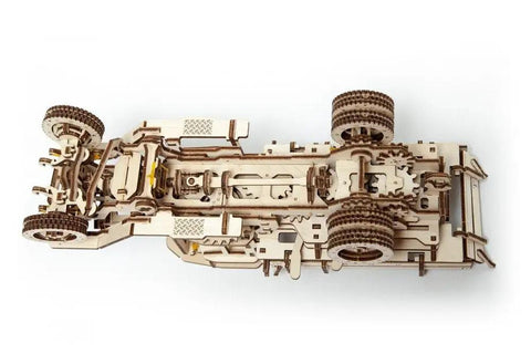 Hands On Mechanical Truck Puzzle Kit With Rubber Band Engine, 3D Wooden Construction Set, DIY Build For Adults And Teens, top view