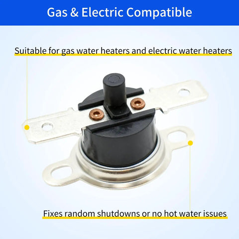 Resettable KSD301 290F Water Heater Thermal Switch Auto Reset Thermal Limit Cutoff for Gas or Electric Models