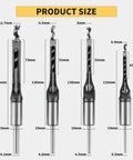 Product size of Heavy Duty Square Hole Drill Bit Adapter With Four Piece Mortising Attachment for Drill Press.
