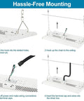 Steps for installing LED Linear High Bay Light 2 Pack Power Tunable 165W 110W 80W 23100 Lumens 5000K in ceiling setting.