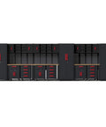 Top Shelf Heavy Duty Steel Garage Storage Cabinet System With Smooth Rolling Tool Chest And Secure Locking Drawers for organized workspace.