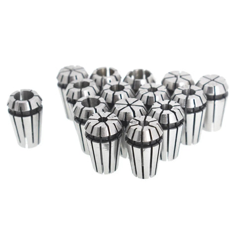 Fifteen Pack ER11 Spring Collet Set One Sixteenth Inch To Three Quarter Inch For CNC Milling Engraving And Lathe Workholding With Ultra Precision 0.0003 Inch Tolerance And Pro Grade 1065 Carbon Steel