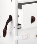 Baby Safety Locks For Cabinets And Drawers Adhesive Child Proofing Locks With Flexible Belt Connection Durable ABS And Nylon