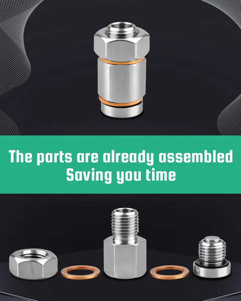 Magnetic Oil Drain Plug Kit M14x1.5 For Cars And Bikes Makes Changing Fluid Easy Without Drilling Messy Holes In Your Pan For A Clean Swap And Better Engine Health, stainless steel parts assembled with copper washers
