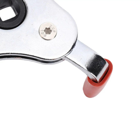 Close-up of Smoke Detector Removal Tool And Fire Alarm Battery Changer Claw Gripper Head with 3/8 socket interface.