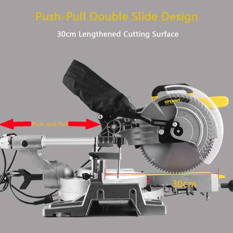 Professional Sliding Miter Saw Built Different For Smooth Panel Cuts And Rock Solid 1800 Watt Power with 30cm cutting surface.
