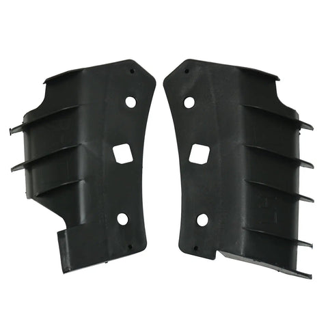 Top Tier Pair Inner Front Bumper Bracket Supports For Tesla Model 3 2017 Through 2020, black plastic left and right side pair.