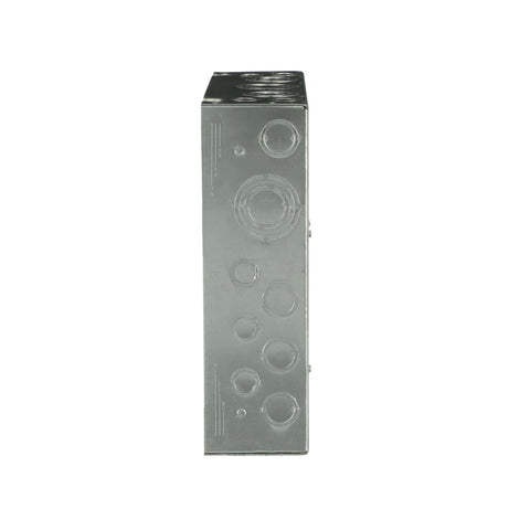 Side view of low voltage load center 125A single-phase 3-wire main lug circuit breaker panel, 8-space 16-circuit indoor waterproof box