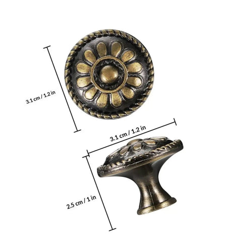 Pretty Dang Slick Antique Zinc Alloy Cabinet Drawer Pulls And Round Vanity Knobs For Kitchen Bathroom Bedroom Furniture Makeover Projects With High Quality Modern Classic Look, round flower design with measurements.