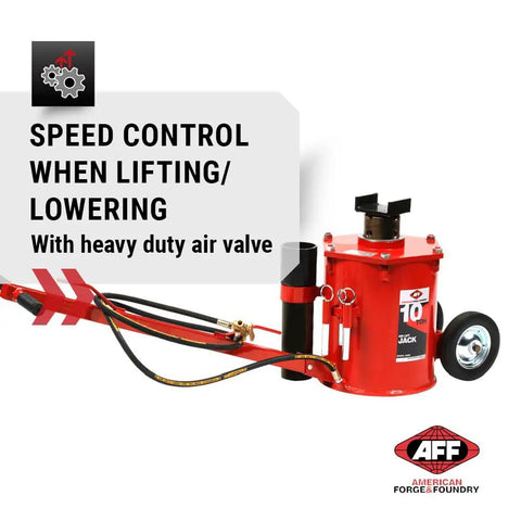 Tough As Nails 10 Ton Air Lift Jack With Precise Valve Control Heavy Duty Air Powered Lifter For Trucks Trailers And Construction Gear Built To Run Smooth As Butter On Any Auto Shop Floor Without Breaking A Sweat