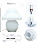 Milk White Glass Mushroom Lamp Small Translucent Nightstand Light For Bedroom And Living Room with size and wiring details