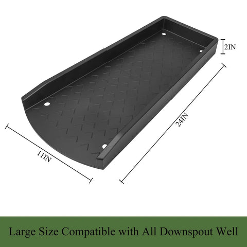 2 Pack Gutter Downspout Extensions And Splash Block Set For Rain Gutters No Fuss Easy Install Down Spout Extenders Drain Gutter Guards 24 Inch Black Splash Guards For Rainwater Drainage product diagram