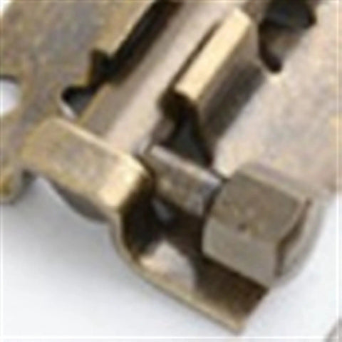 Close-up of WUUWCHODC Solid Stainless Steel Sliding Gate Safety Snap Latch in bronze finish, showcasing locking mechanism details.