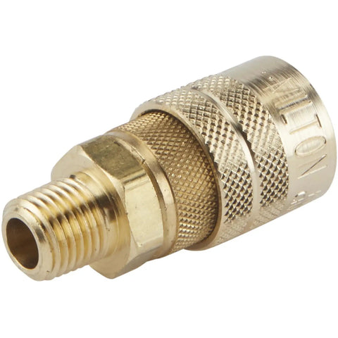 Industrial 1/4 Inch NPT M Style Quick Connect Air Fitting Coupler Set Box Of 10 Kwik Change Interchangeable with brass body