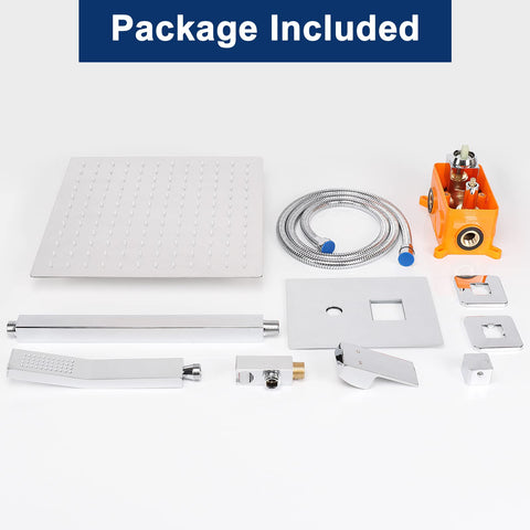 Ceiling Mount Shower System With Luxury Rain Shower Head And Handheld Combo High Pressure Valve Rough In And Trim Kit layout