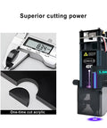 40W Laser Module With Air Assist For Laser Cutter And Engraver Machine 5.5W Output Power, shown cutting dark acrylic.