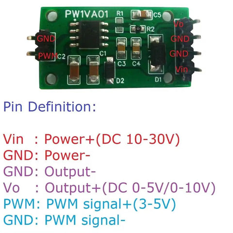 Dual PWM To 0 To 5V And 0 To 10V DAC Converter Module For Smart Home Automation Frequency To Voltage 50Hz To 50KHz Low Current Draw