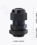Single black 50Pcs Half Inch NPT Cable Glands Waterproof Adjustable 6 to 12mm Nylon PA66 With Gaskets IP68 Sealing Fittings