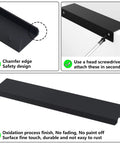 30 Pack Matte Black Concealed Tab Cabinet Pulls For Kitchen Cabinets And Drawers 5.9 Inch Length Hidden Finger Pulls