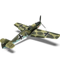 Messerschmitt Bf109E3 E4 Plastic Model Kit Set with camouflaged details, showing detailed parts and design, side top view