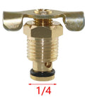 One Quarter Inch External Drain Cock Two Pack Brass Air Hose Fittings And Air Compressor Blowdown Valve front view