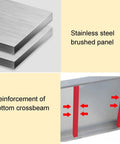 Heavy Duty Three Layer Stainless Steel Workbench Kitchen Countertop Rock Solid Prep Table With Adjustable Legs reinforced crossbeam details