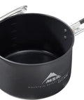 2.5 Liter Nonstick Ceramic Camp Pot For Solo Cooking With Fusion Ceramic Coating, open with lid and Talon Pot Handle visible