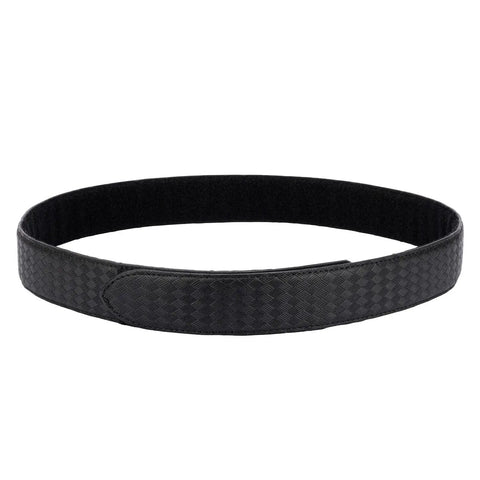 Inner Belt With Loop Liner For Duty Wear Reversible Leather Under Belt Buckleless 1.5 Inch Wide Basket Weave Style, black