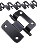 VILLCASE six-pack heavy-duty cabinet door hinges, black iron, for kitchen and bathroom cabinets
