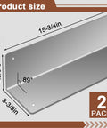 Straight Up Heavy Duty 2 Pack Stainless Steel Corner Guards For Vinyl Siding And Exterior Walls 3 3/8 Inch By 3 3/8 By 15 3/4 Size With 89 Degree Angle with product dimensions.