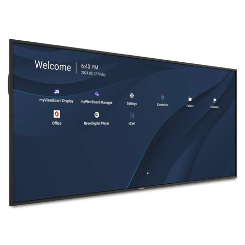 Rock Solid 105 Inch 5K UHD Ultrawide Digital Signage Display showcasing app interface for efficient collaboration.