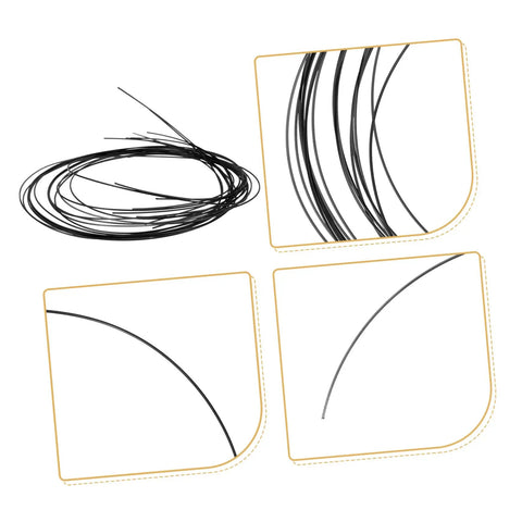 Eyeglass Repair Thread Cord For Half Rim Glasses Quick Fix Tool, black thread cords shown in coiled and separated views.