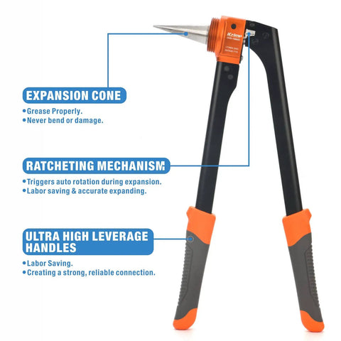 Pro PEX Expansion Tool Kit With Auto Rotation Expander Heads 3/8 In 1/2 In 3/4 In And 1 In Tubing Cutter Ring Removal Tool Lubricant And Carry Case