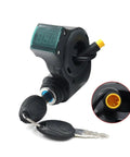 Electric Bicycle Thumb Throttle Voltmeter Digital Voltage Display Switch Power and Key Lock for Ebike and Electric Scooters Compatible