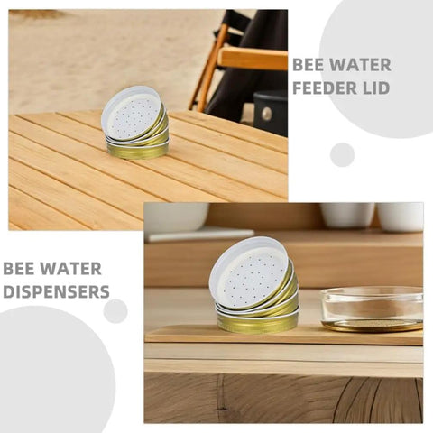 15 Pack Bee Feeder Lids For Hive Entrance Beekeeping Equipment Watering Station Lid on wooden table