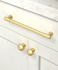 Heavy Duty Brushed Gold Cabinet Pulls 10 Pack 7 5 Inch Center To Center Drawer Handles For Kitchen Refresh on white cabinetry.