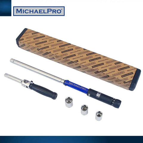 2-In-1 Lug Wrench And Torque Wrench, 1/2 Inch Drive With Sockets 11/16 3/4 13/16 And 17-19-21 Mm displayed with packaging