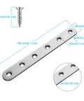 Stainless Steel Straight Brace Set For Home Improvement, Four Pieces 156 By 18 Mm Flat Brackets With 24 Included Screws shown