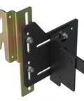 Full To Queen Conversion Kit Pair Of Adjustable Headboard Brackets For Metal Bed Frames Quick Install No Sweat Setup Slides Four Inches For Super Room Upgrade close-up detail of black and steel brackets with bolts.