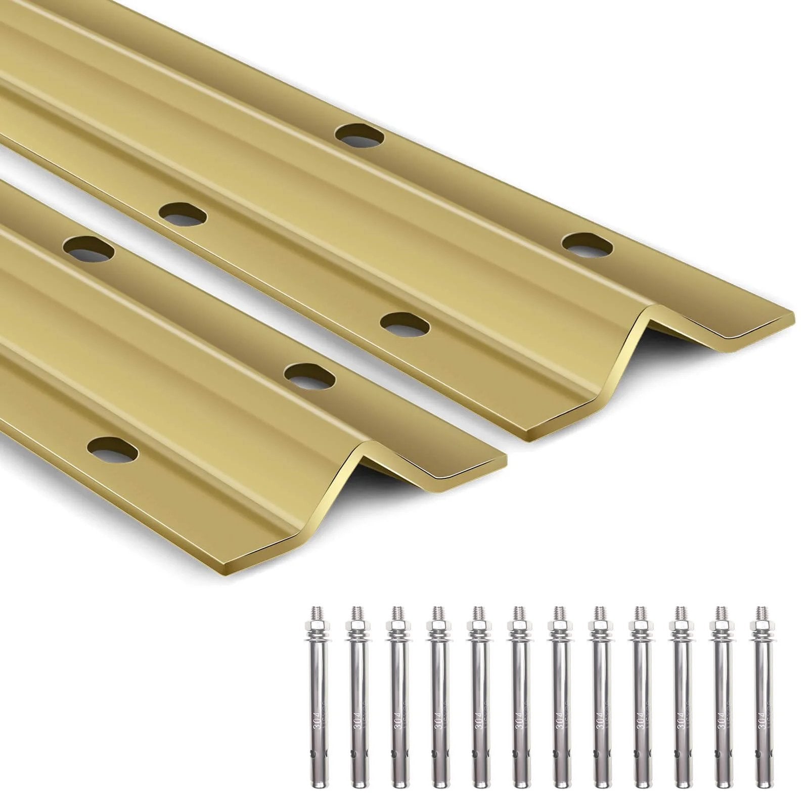 V Shaped Rails Heavy-Duty Galvanized V-Track Rail Gold Finish